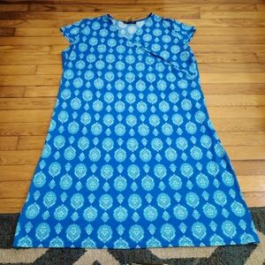 Jones New York Signature Blue Jersey Faux Wrap Dress 3x